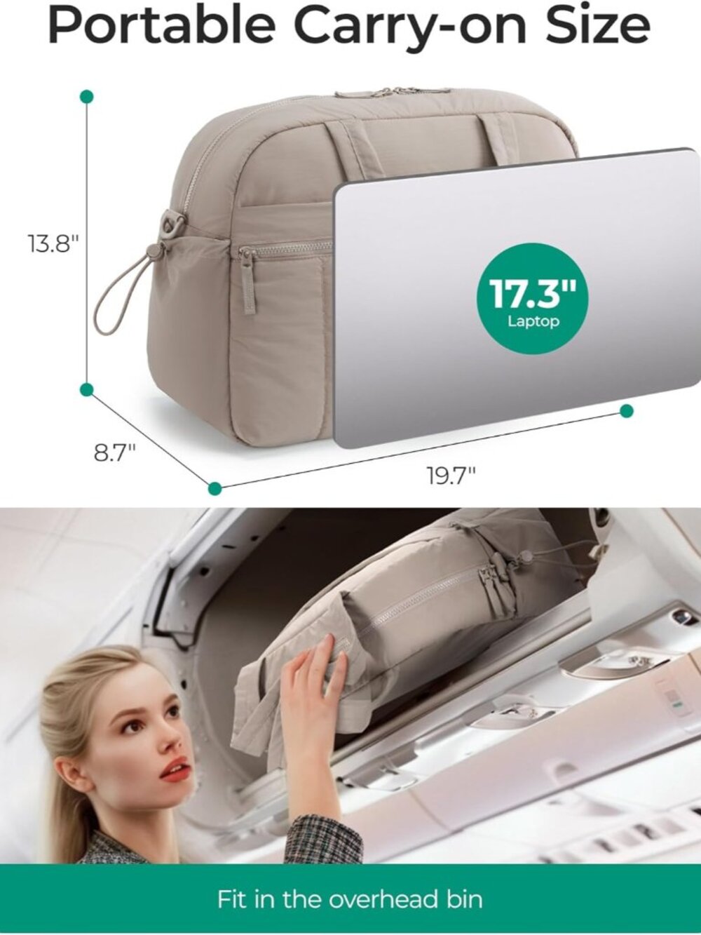 Gym Bag for Women, Duffle Bag for Travel with Wet Pocket, Lightweight Carry on W - Picture 2 of 6
